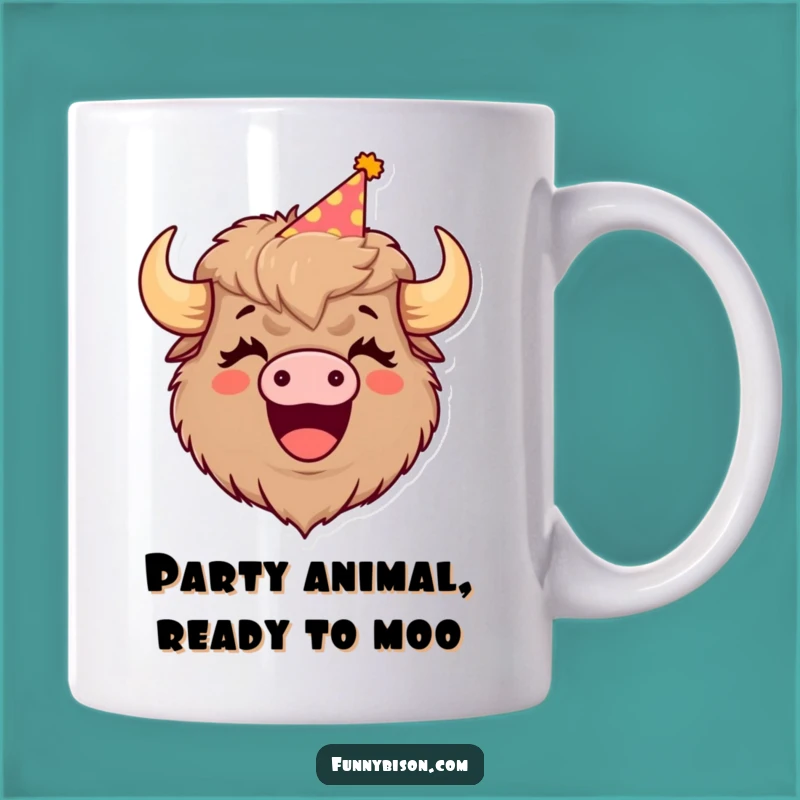 Funny Bison Party Laugh Mug: Your Go-To Funny Gift for Joyful Mornings