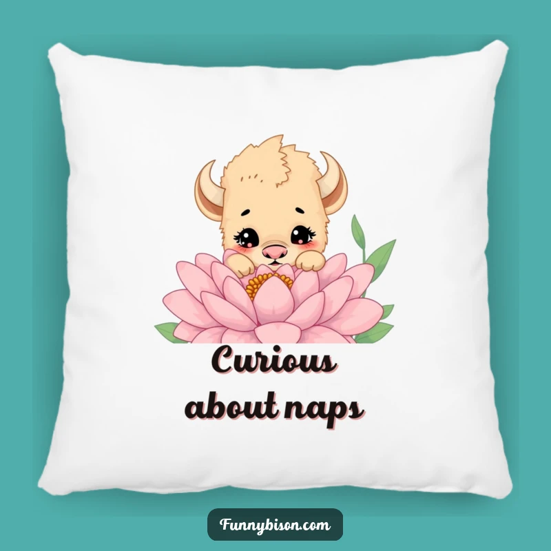 Funny Bison Cub Pillow: Soft Comfort & Curious Peek, Cozy Funny Gift