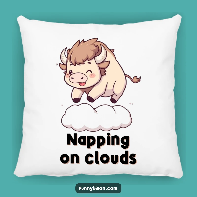 Soft Funny Kawaii Bison Cloud Bounce Pillow - Comfortable & Whimsical Bison Gift
