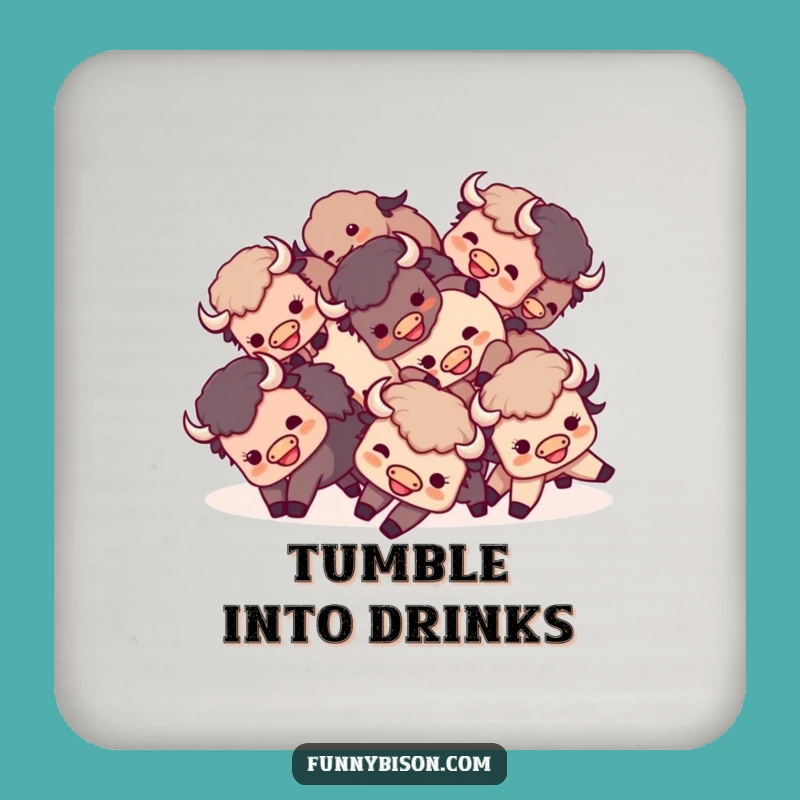 Protective Funny Kawaii Bison Tumble Coaster - Chic & Playful Bison Gift