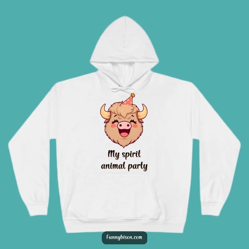 Funny Cozy Bison Hoodie: Warm & Hilarious Party Hat Bison, Best Funny Gift