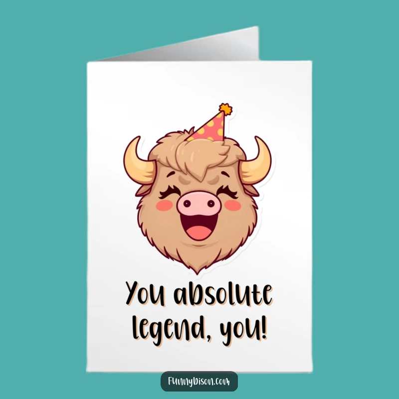 Free Printable Congrats Card: Hilarious Bison Laughing Celebration Downloadable Gift
