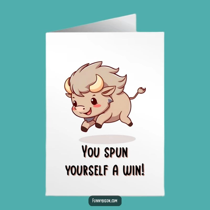 Free Printable Congrats Card: Whimsical Bison Tail Spin