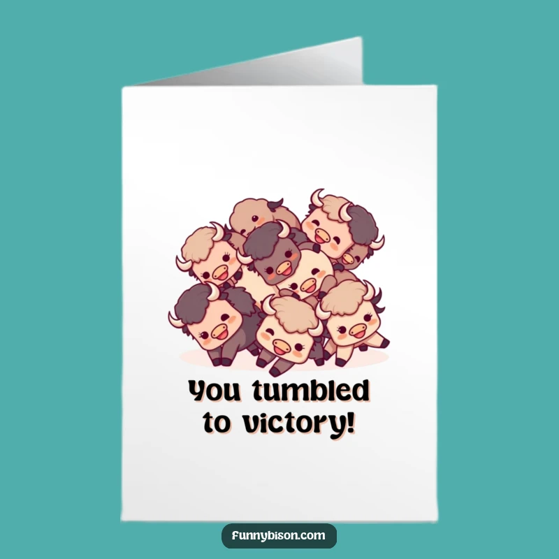 Free Printable Congrats Card: Bison Tumble Celebration
