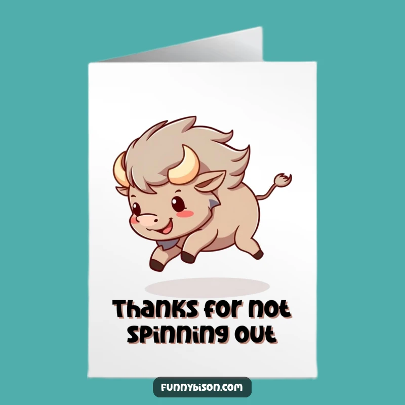 Free Printable Thank You Card: Silly Bison Spin