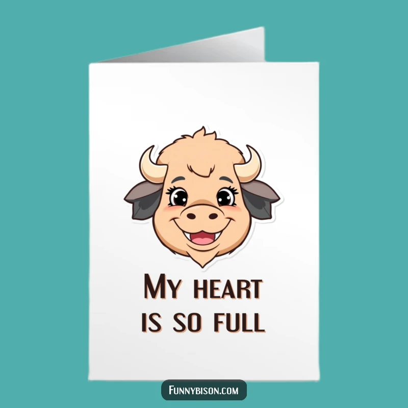 Free Printable Thank You Card: Grinning Bison Happy Downloadable Gift