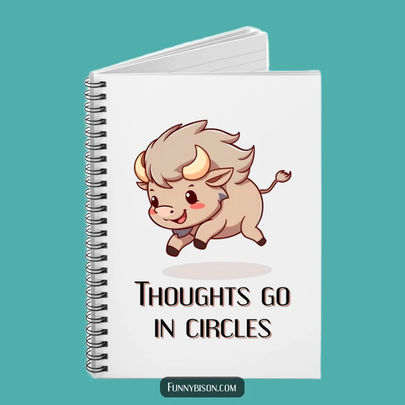 Creative Funny Kawaii Bison Tail Chase Notebook - Journal Your Playful Thoughts