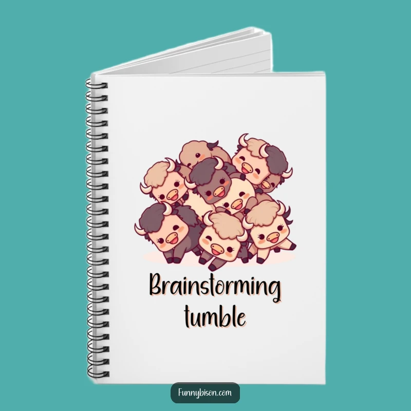 Creative Funny Kawaii Bison Tumble Notebook - Journal Your Playful Group Ideas