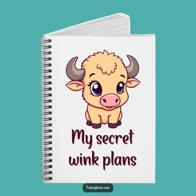 Funny Bison Calf Notebook: Jot Down Ideas with a Playful Wink, Great Gift