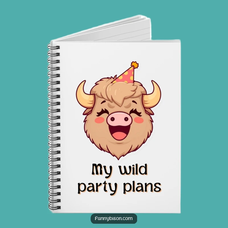 Funny Bison Ideas Notebook: Hilarious Party Hat Bison Journal, Great Funny Gift