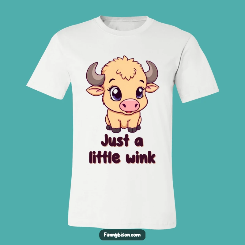 Funny Bison Calf Wink Tee: Playful Design, Awesome Funny Gift for All