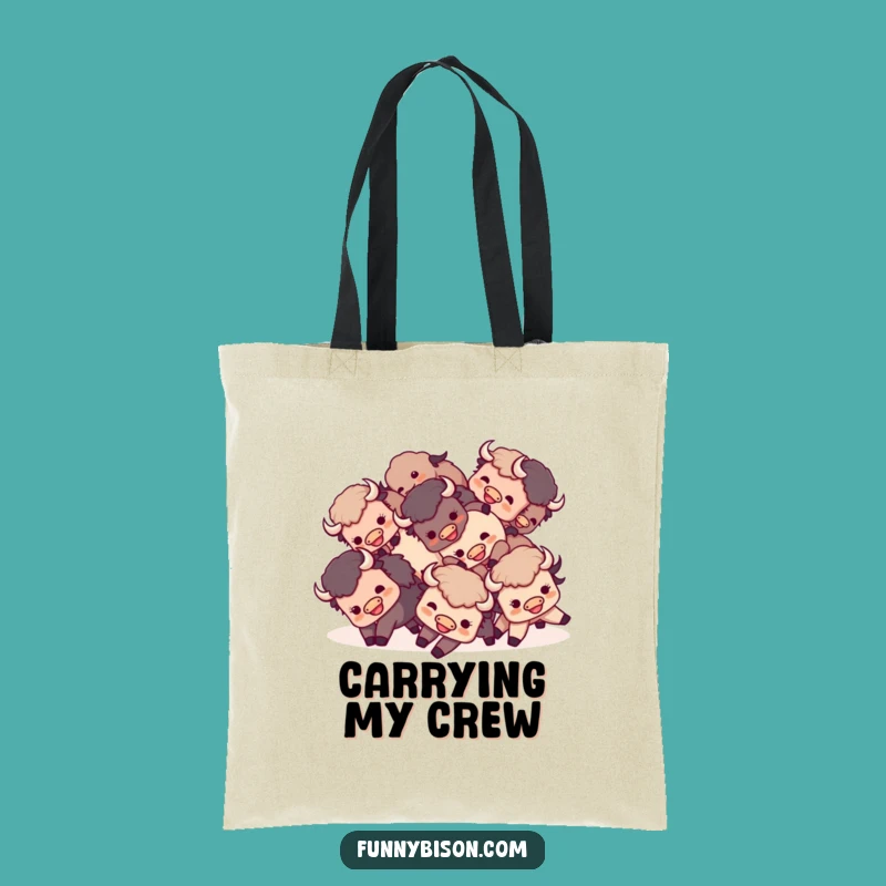 Stylish Funny Kawaii Bison Tumble Tote Bag - Practical & Playful Bison Gift